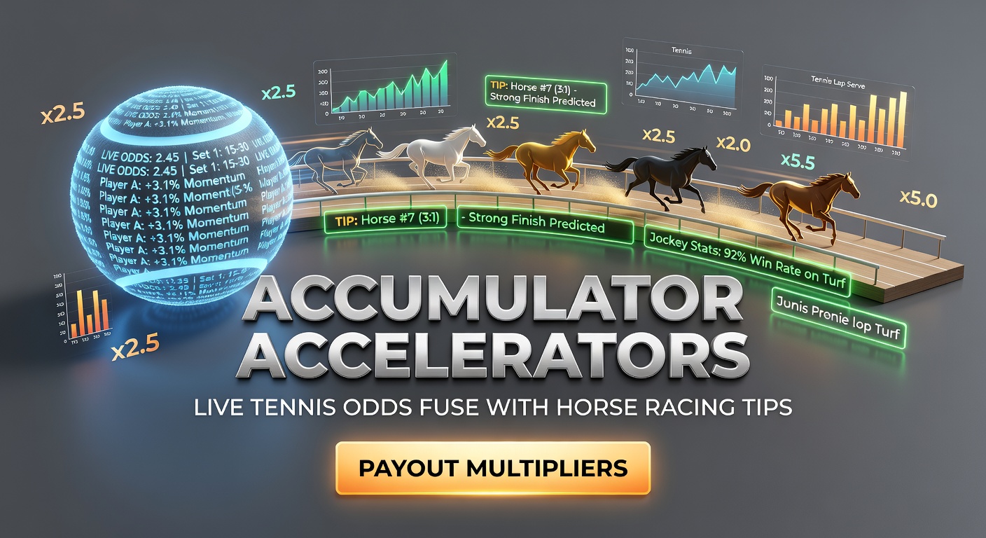 Dynamic chart illustrating accumulator odds multiplication from tennis and horse racing combinations