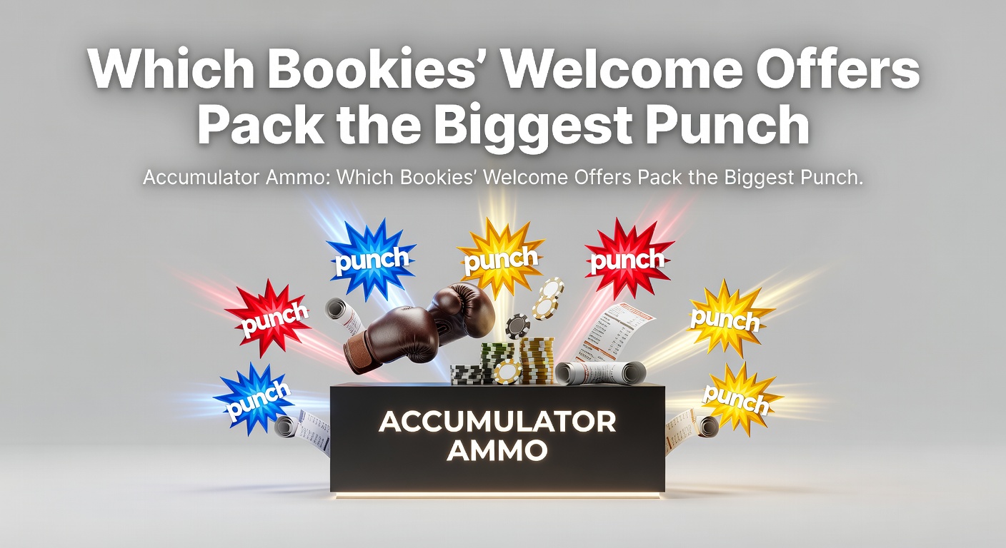 Graphic showing stacked accumulator bets with bookmaker logos and bonus multipliers exploding like ammunition