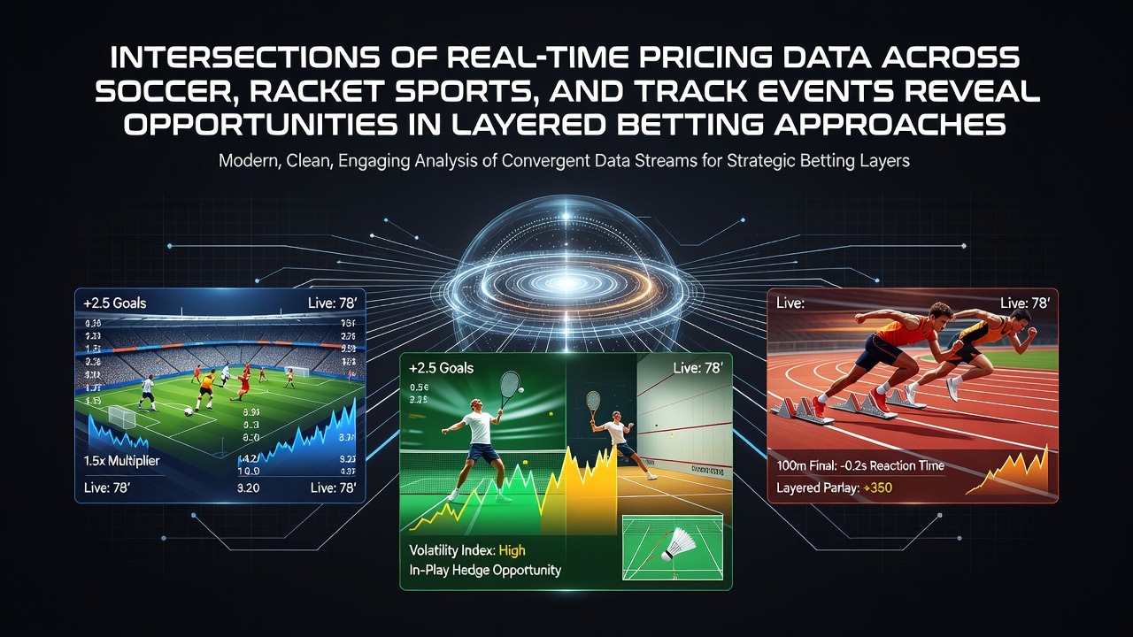 Visualization of live odds intersections between soccer matches, tennis sets, and track event timings