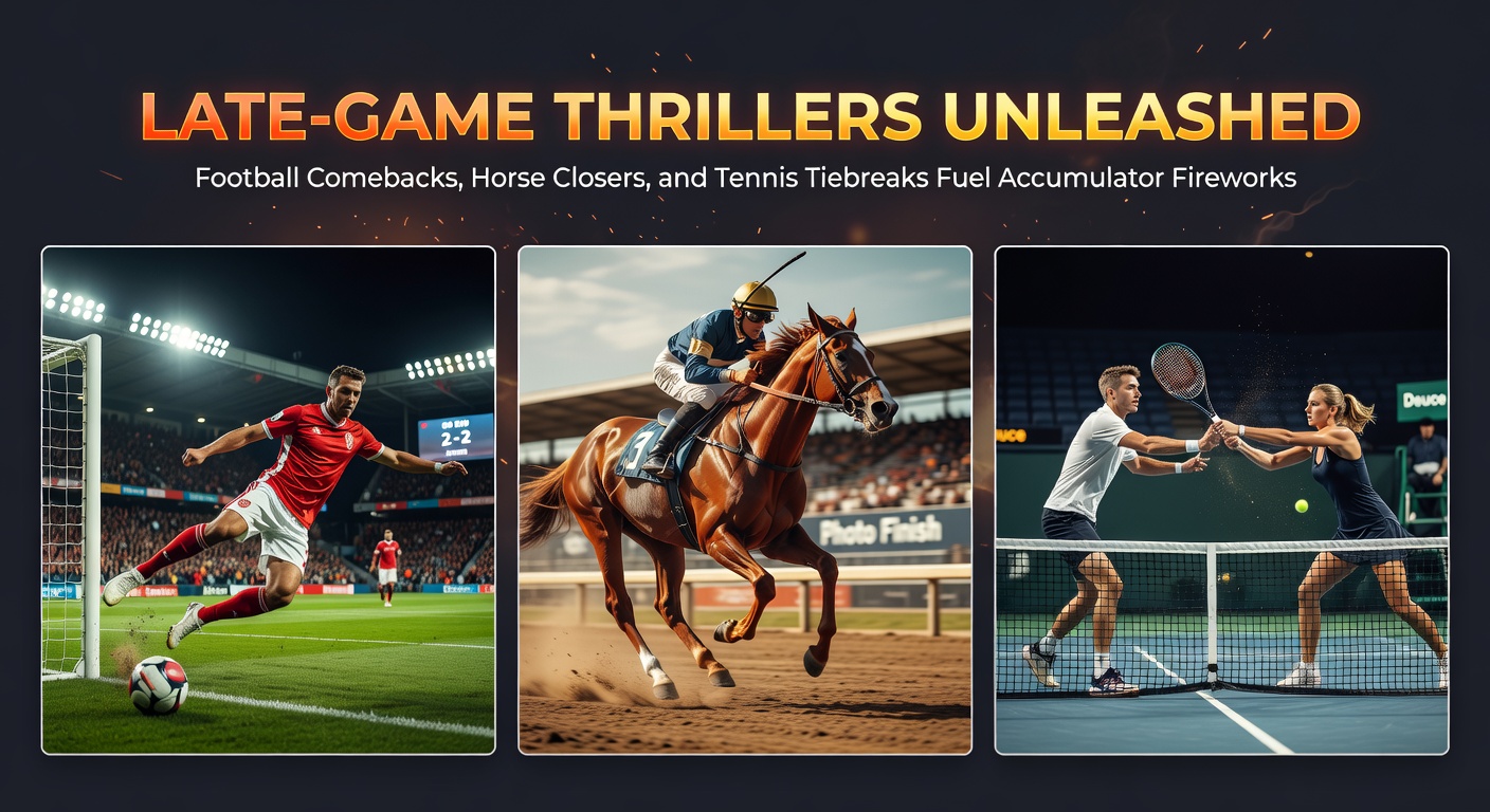 A tense football match in stoppage time, with players scrambling for a dramatic equalizer amid roaring fans