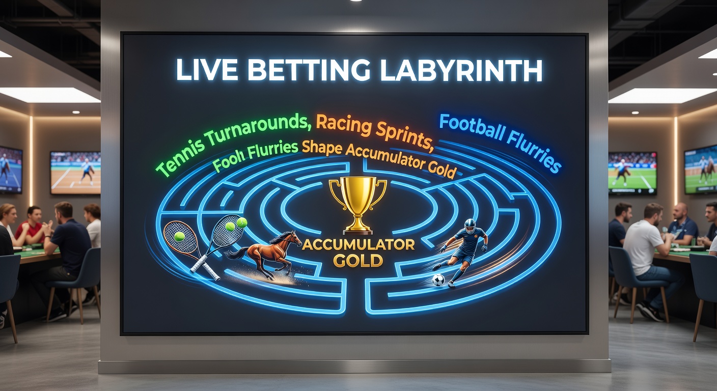 Horse racing sprint finish with jockeys urging mounts forward amid crowd cheers, overlaid with live odds fluctuations