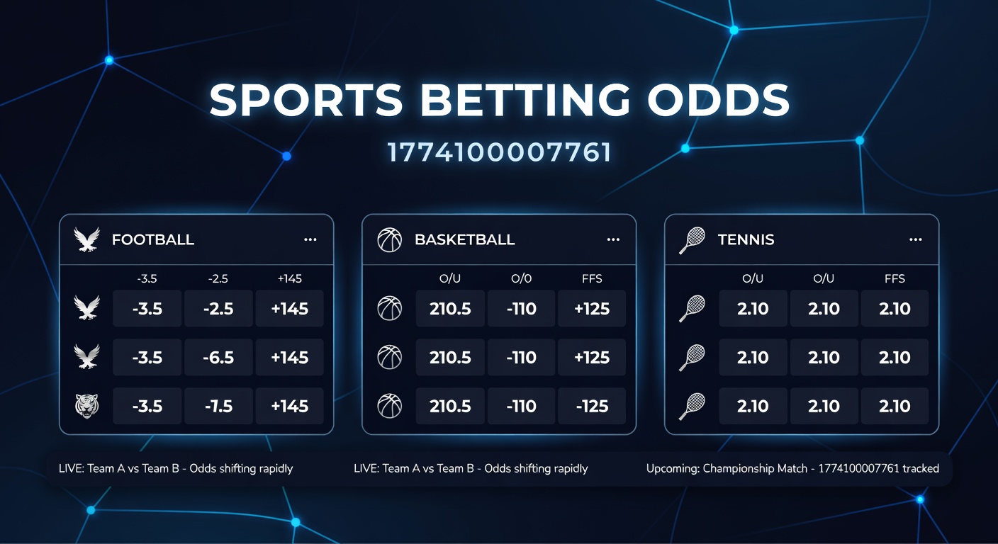 Digital display showing fluctuating sports betting odds on a sportsbook interface during a live basketball game