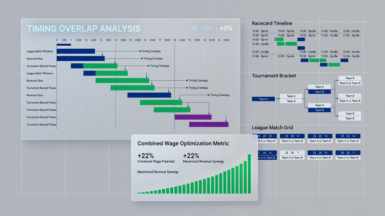 Split-screen graphic illustrating accumulator paths linking a horse race result, a tennis set score, and a football match outcome